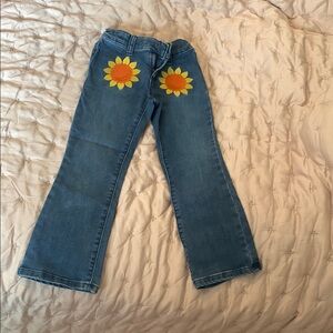 Gymboree Blue Jeans with Sunflower Embroidery